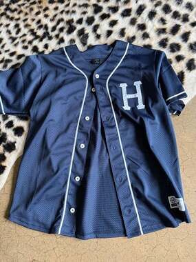 HUF Harlem Navy Mesh Baseball Jersey